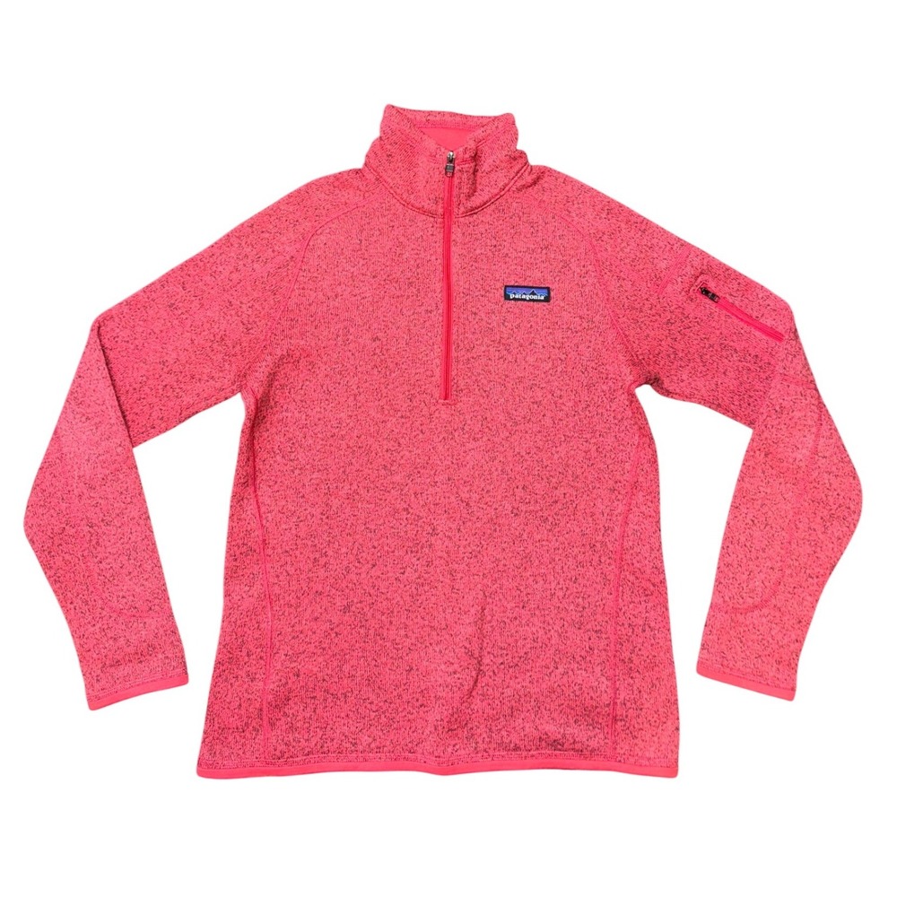 Patagonia Better Sweater Woman's Small Red Heather 1/4 Zip Fleece Pullover 25522